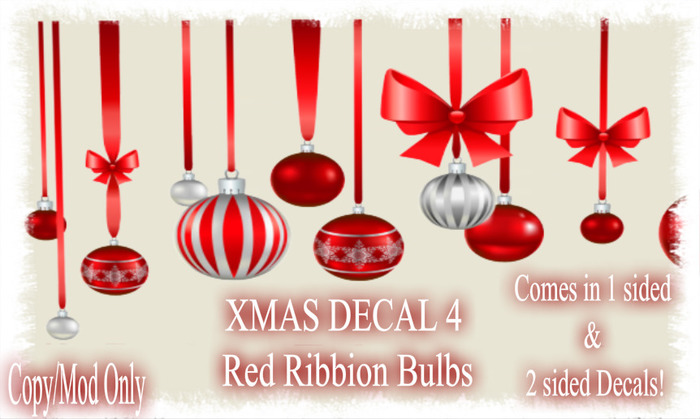 *CC* XMAS DECAL 4 - Red Ribbion Bulbs