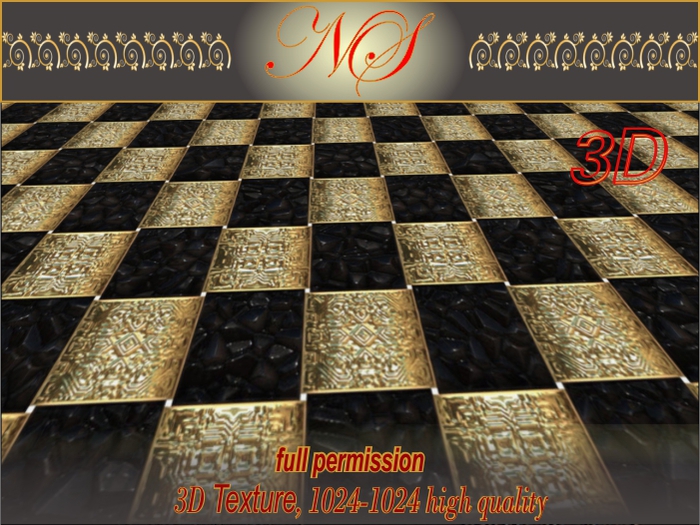 N_s-3d texture golden tile-GO001