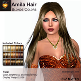 A&A Amila Hair Blonde Colors Pack. Long straight rocker style womens flex hair