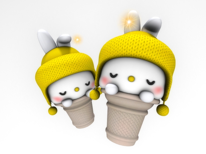 1 Little Bunny Cream  deco light Box