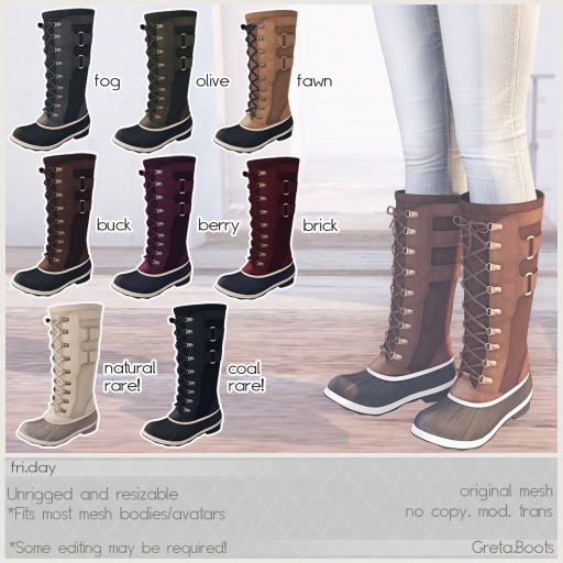 fri. - Greta.Boots (Coal) RARE