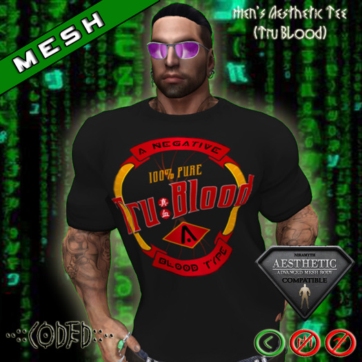 ..:: CODED ::.. Men's Aesthetic Tee (Tru Blood)