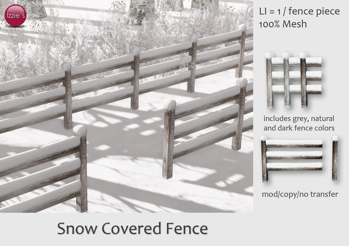 Izzie's - Snow Covered Fence (discounted)