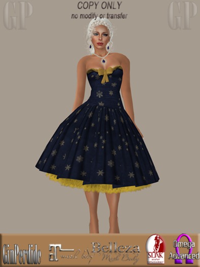 Holiday in Blue with Gold Stars 
