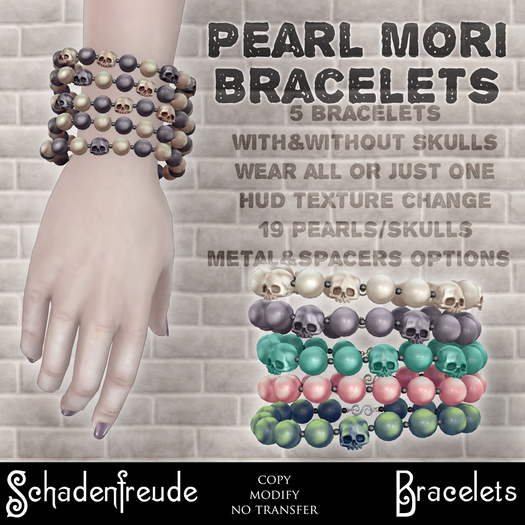Schadenfreude Pearl Mori Bracelets