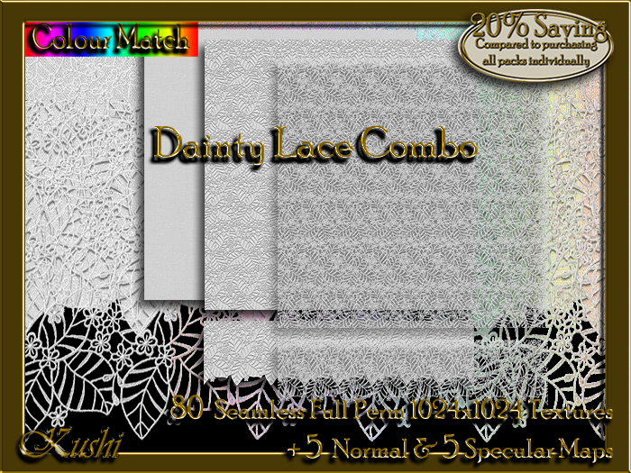 !Kushi! DaintyLaceCOMBO Textures -WEAR TO UNPACK