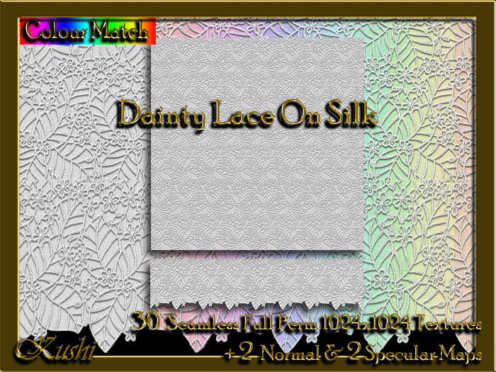 !Kushi! DaintyLaceOnSilk Textures -WEAR TO UNPACK