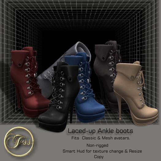 TessShoes LACED-UP ANKLE BOOTS multi