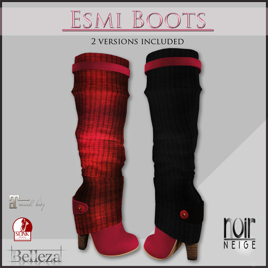 =Noir Neige= ESMI Boots Pink