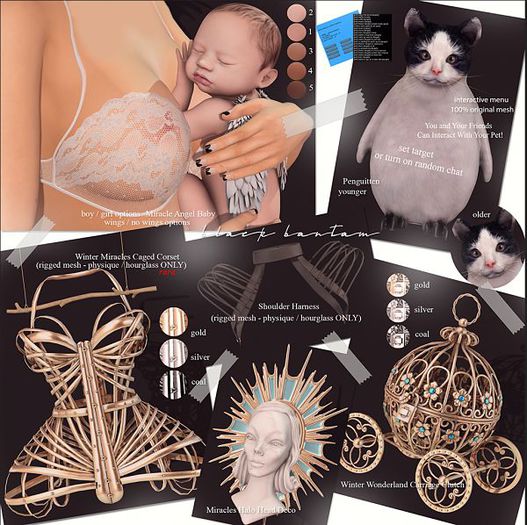 *[BB] Winter Miracles Caged Corset Hourglass Coal RARE