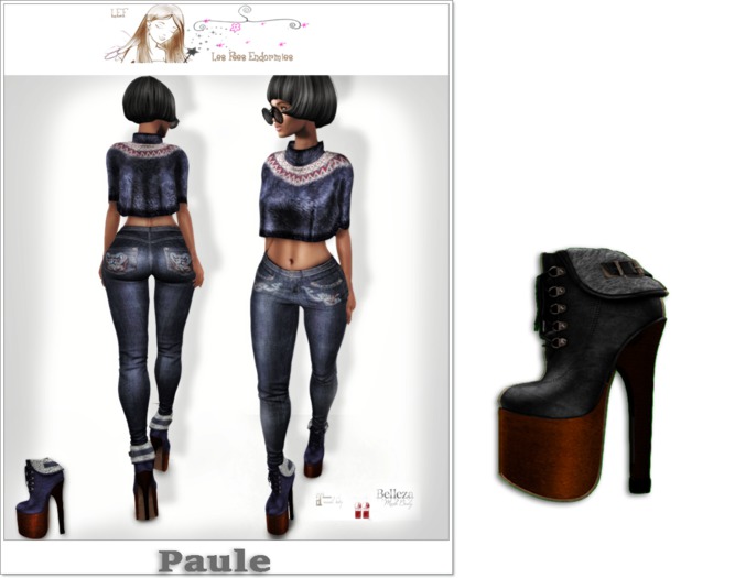 LFE;;Paule   FUR BOOT noir