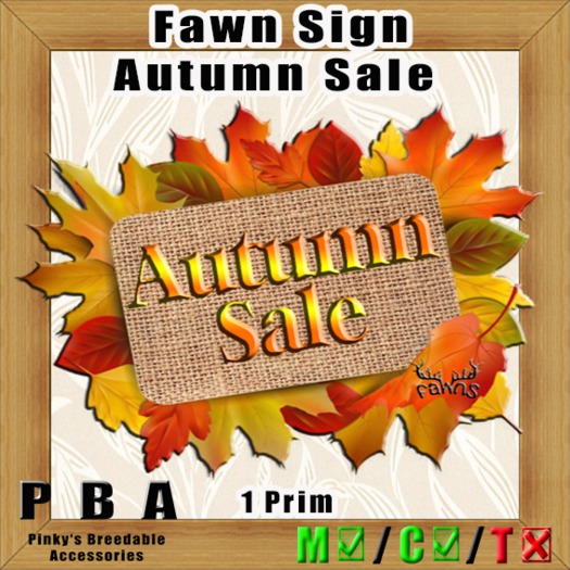 Fawn Autumn Sale Sign FREE