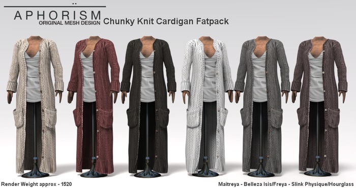 !APHORISM! Chunky Knit Cardigan ~ Fatpack