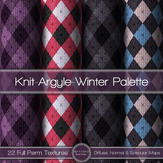 {L} Knit-Argyle-Winter Palette