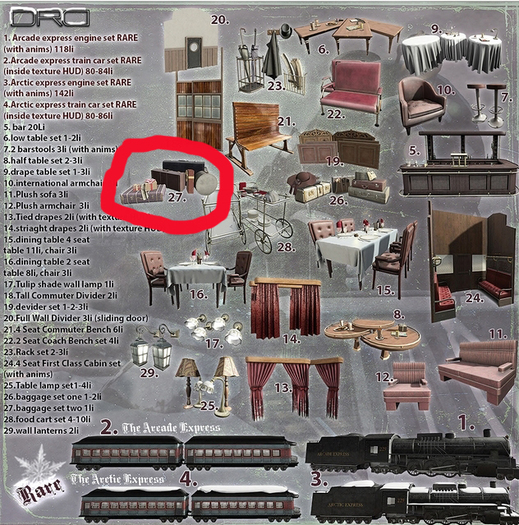 27 -DRD- AE - Train Car - Baggage Set Two