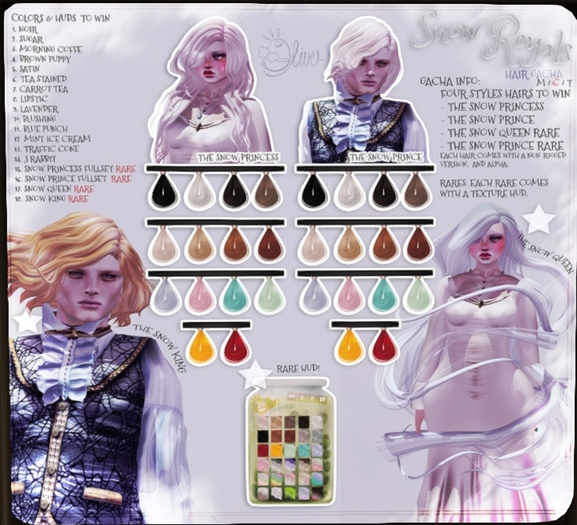 .Olive. the Snow Princess Hair - Tea Stained