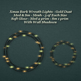 Xmas Bark Wreath Light Gold Dust Med & Sm