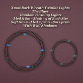 Xmas Bark Wreath Twinkle Light The Blues Med & Sm