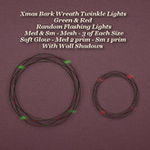 Xmas Bark WreathTwinkle Light Green & Red Med & Sm