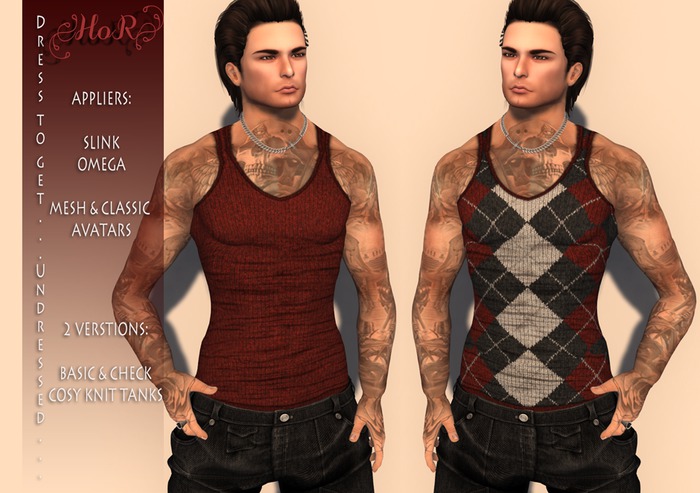 [HoR] Cosy Knit Tank for Him - Wine (Rezz & Touch)