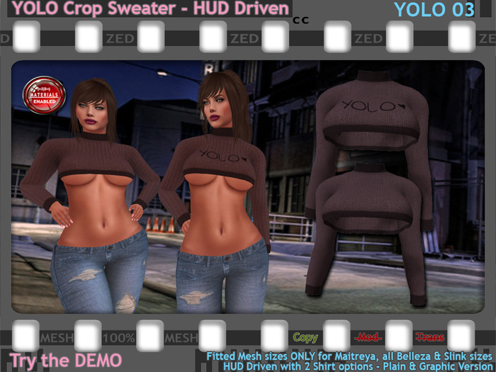 ::ZED:: YOLO Crop Sweater, YOLO 03
