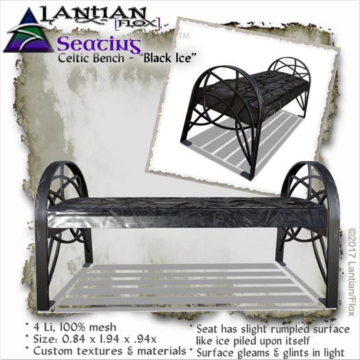~L/Fx~Celtic Bench - Black Ice v.2.2 *Reduced!* *50% OFF SALE*