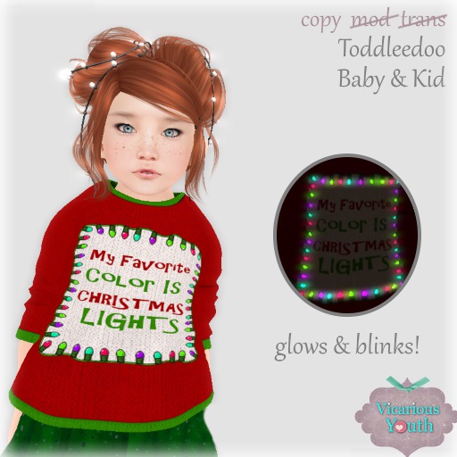 {V*Y} Blinky Sweater - Fave Color Is Christmas Lights (TD)