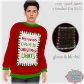 {V*Y} Men's Ugly Sweater - Christmas Lights - BLINKY