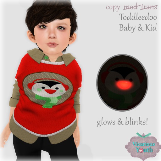 {V*Y} TODDLERS Double Shirt - BLINKY Penguin Sweater