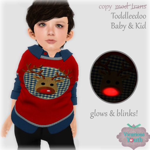 {V*Y} TODDLERS Double Shirt - BLINKY Rudolph Sweater