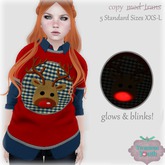 {V*Y} LADIES Double Shirt - BLINKY Rudolph Sweater
