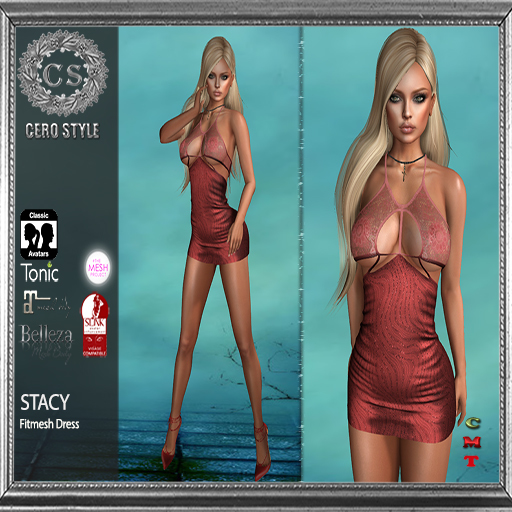 CERO STYLE Fmesh Stacy Dress Red
