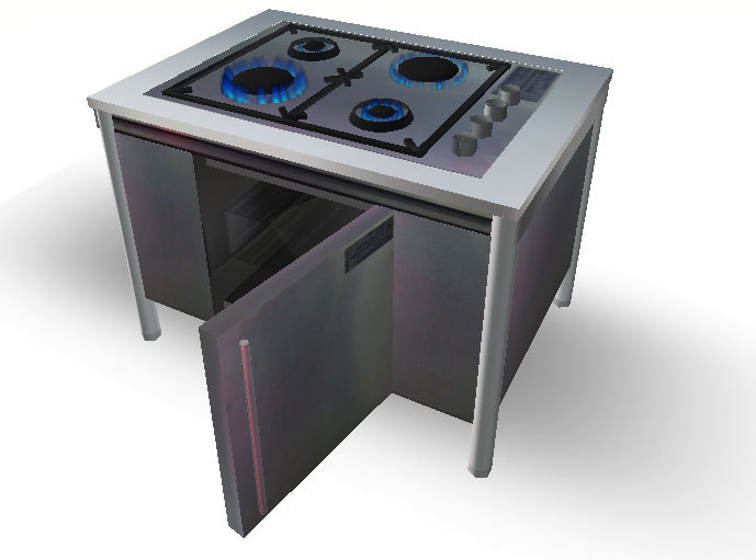 Kitchen Restaurant Commercial 4-burner + Oven