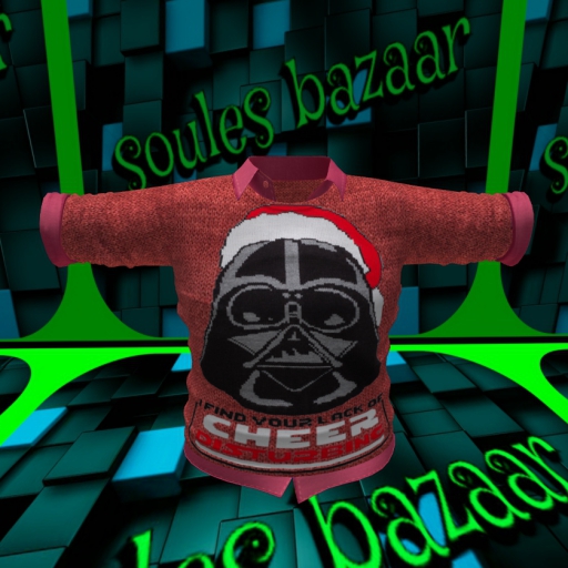 Male Crimbo Sweater Vader Red cuffs