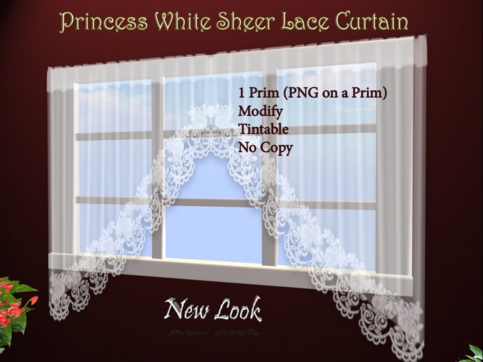 !Princess White Sheer Lace window Curtains boxed