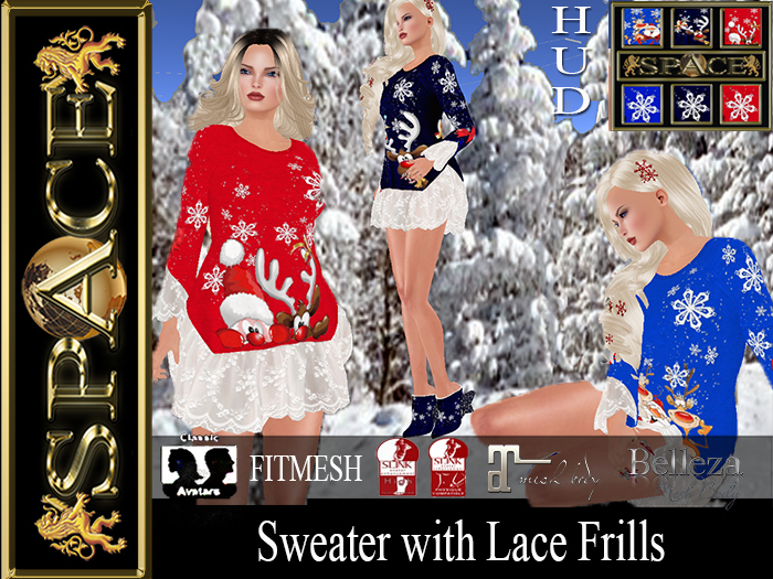 Sweater with Lace Frills