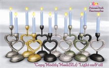.Princess Stuff. [Heart Candles] Soft Blue [Set]