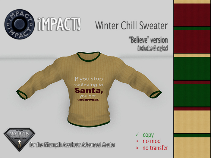 iMPACT! Winter Chill Sweater - Believe [COPY VERSION]