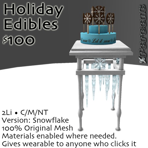 %Holiday Edibles (Snowflake) *MESH* Delivery Box