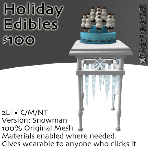 %Holiday Edibles (Snowman) *MESH* Delivery Box