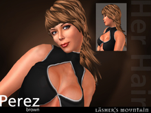 PEREZ Bunched Swept Back Brown Hair