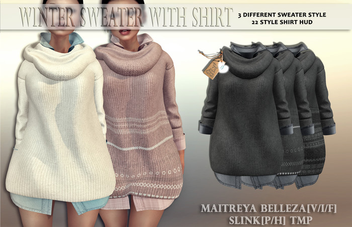 *IS* Winter Sweater with shirt// BLACK