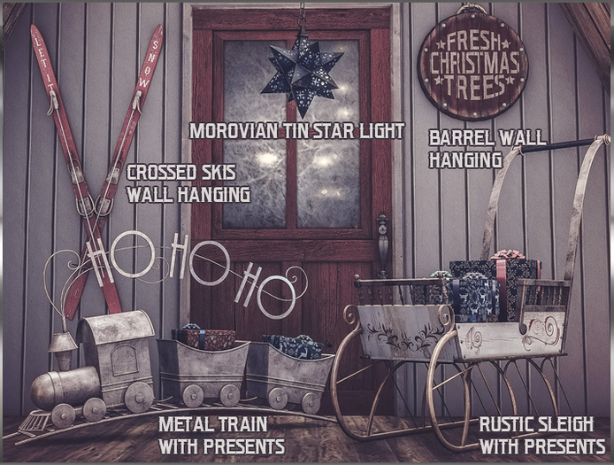 Trompe Loeil - Rustic Sleigh With Presents