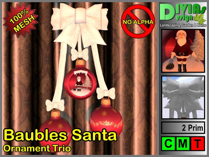Baubles Santa - Ornament Trio