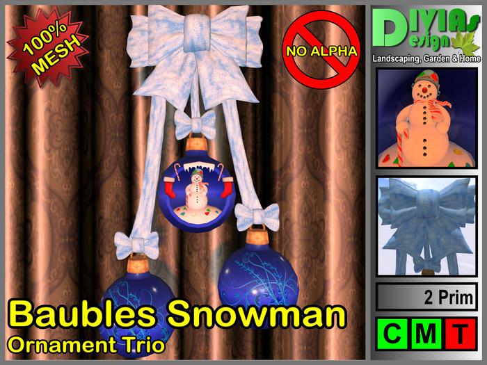 Baubles Snowman - Ornament Trio