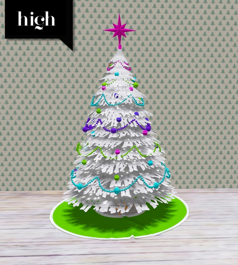 [high v.] chrimmus tree white