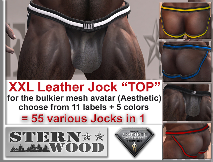 Aesthetic Multi Leather Jocks XXL "TOP" - 55 styles