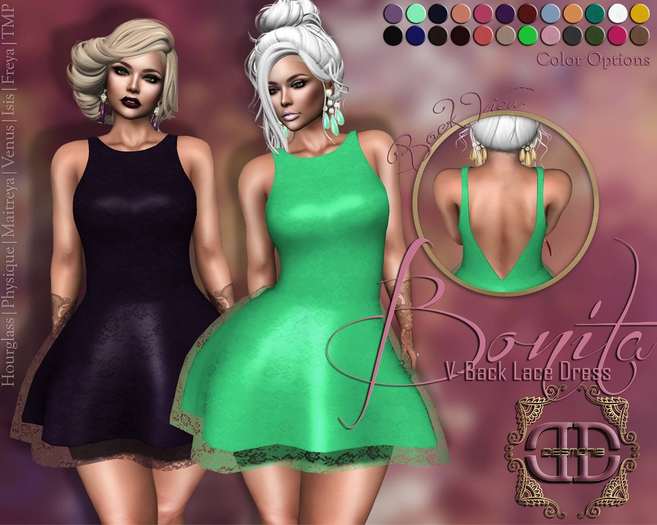 -Desmonia- Bonita V-Back Lace Dress Fatpack (Wear Me)