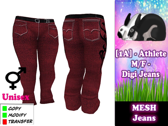 [1A] - Athlete M/F - Digi Jeans  RED