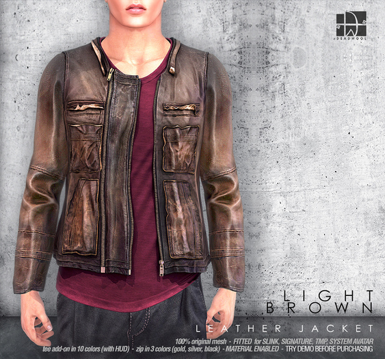 [Deadwool] Leather jacket - light brown